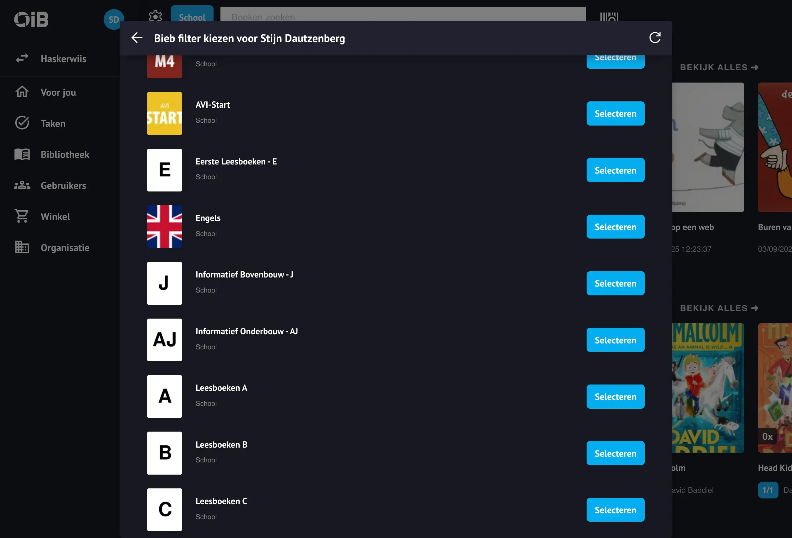 Bibliotheek de Leesapp met dBos collectie